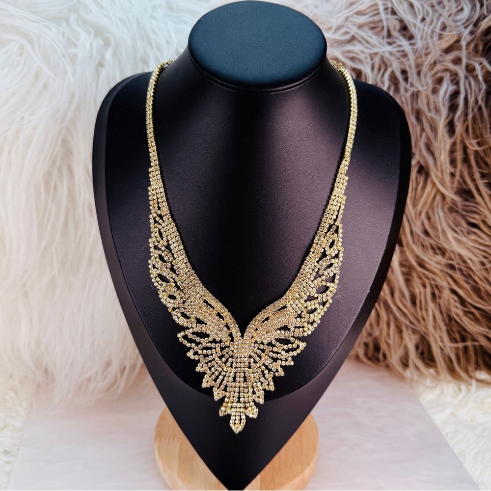 Goldtone Bling Lightweight Statement Necklace - image 2